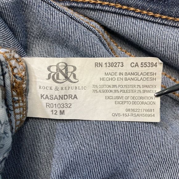 Rock‎ & Republic Kasandra Women's Dark Blue Mid Rise Jeans Size 12 - Picture 13 of 14
